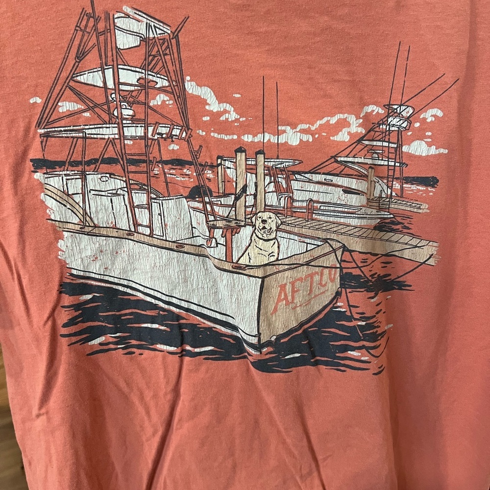 AFTCO Orange Short Sleeve Tee size medium in used condition